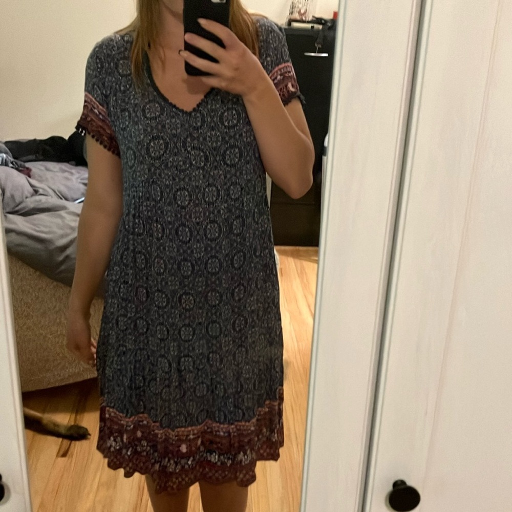 Bohemian Blue and Red Dress